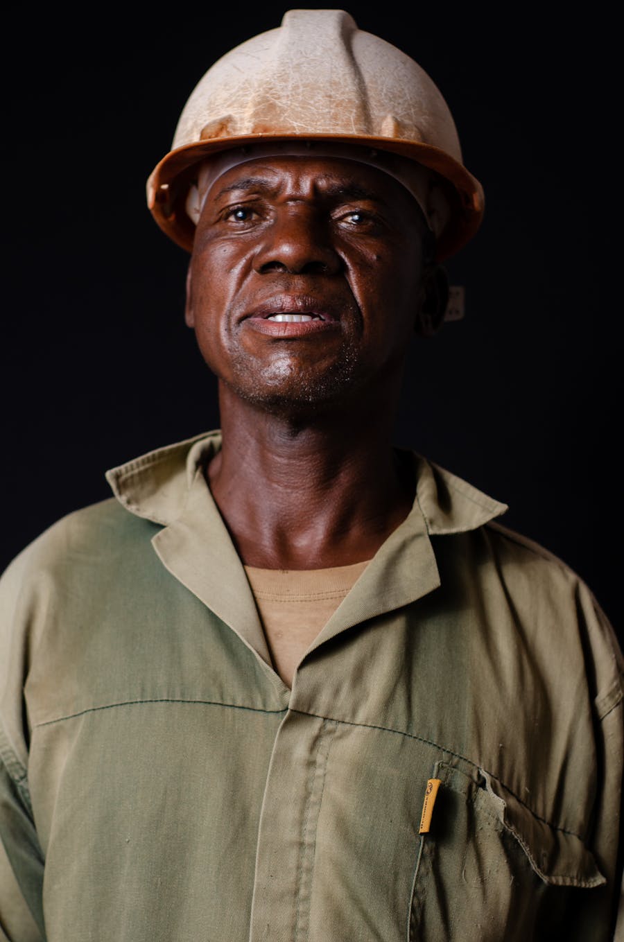 Portrait of a longshore worker in a hard hat